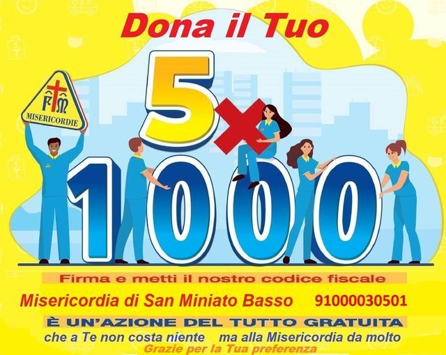 Dona il 5X1000 alla Misericordia di San Miniato Basso
